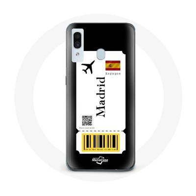 Coque Pour Samsung Galaxy A40 Billet D'avion Madrid Espagne