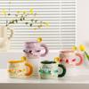 Tulip Mug with Lid Spoon High End Sense of Girls' Flowers Ceramic Cup High Looking Cute Ins Household Water Cup