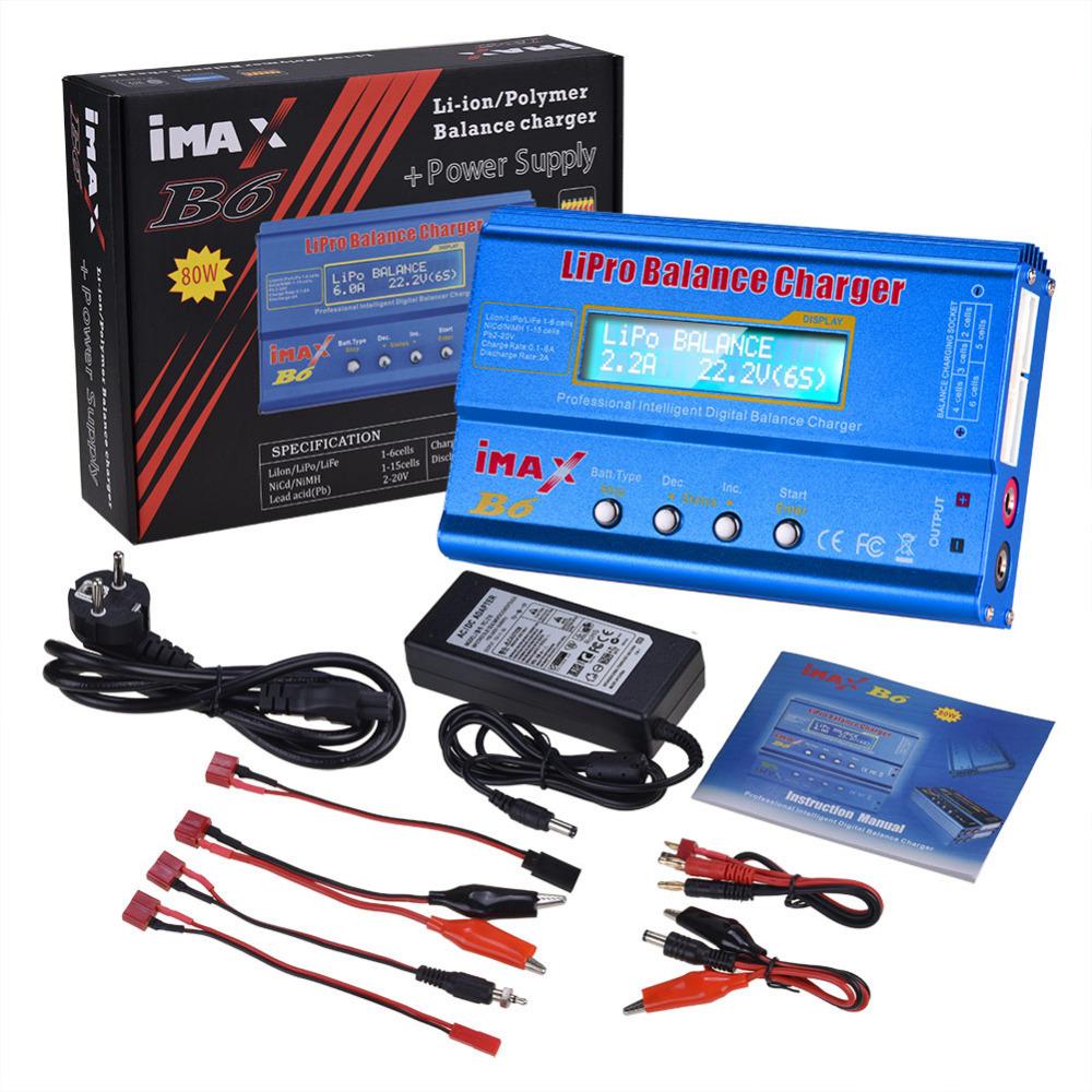 IMAX B6 80 Вт зарядное устройство для аккумуляторов Lipo NiMh Li-ion Ni-Cd цифровое RC Lipo зарядное устройство + адаптер 15 В 6 А балансировочное зарядное устройство разрядник