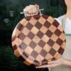 Круглая разделочная доска из древесины акации Жиши