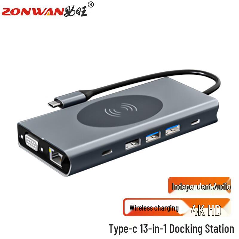 Многопортовый USB/Type-C хаб и док-станция Zonwan