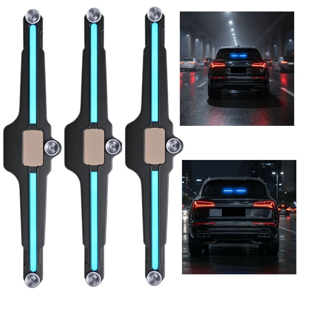Vibration Induction Solar Powered LED Warning Light Anti-Collision Rear Window Lamp Safety Warning