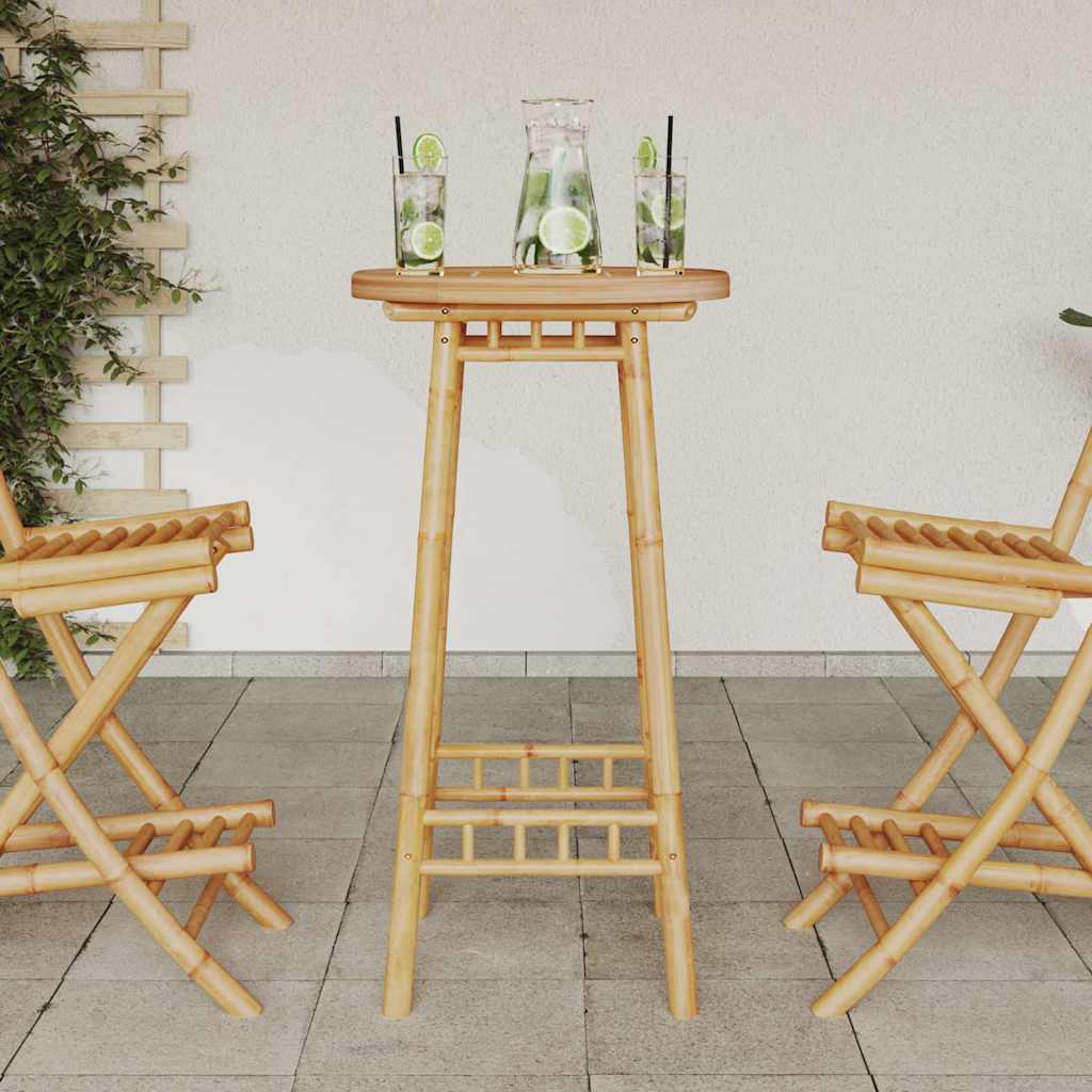 Garden Bar Table Round Ø55x100 cm Bamboo