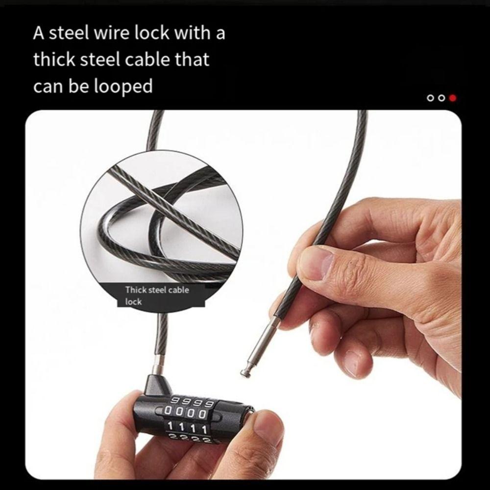 Anti-theft 4 Digit Combination Lock Wire Rope Gym Safety Coded Lock for Travel & Home