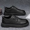 Leather Shoes Men's Winter Fashion Versatile British Style Casual Leather Shoes Men's Low-top Martin Boots Business 2024 New Men's