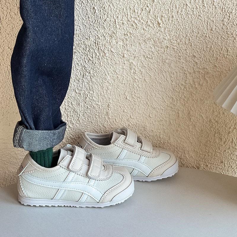 Youth style shoes Kids Casual Sneakers Boys Girls Low Top Slip-On Shoes With Velcro Breathable Synthetic Leather