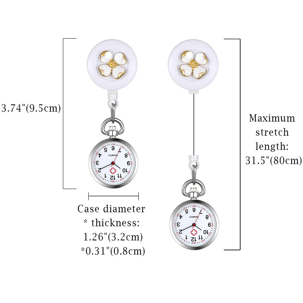 Карманные часы Lancardo Nurse для клипсы, легко запекаемые, лакированные, 3 цвета, растягивающиеся, для медсестер, тип, унисекс, цифры, чтение, женские, лепестки, милые,