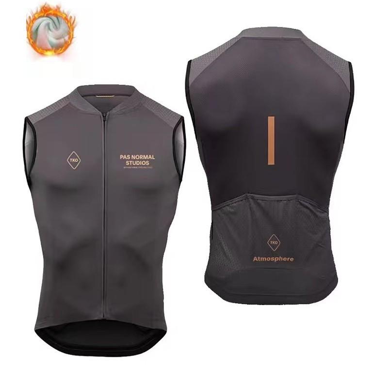 Mens Cycling Vest Fleece Windproof Breathable Bike Jersey Road Riding