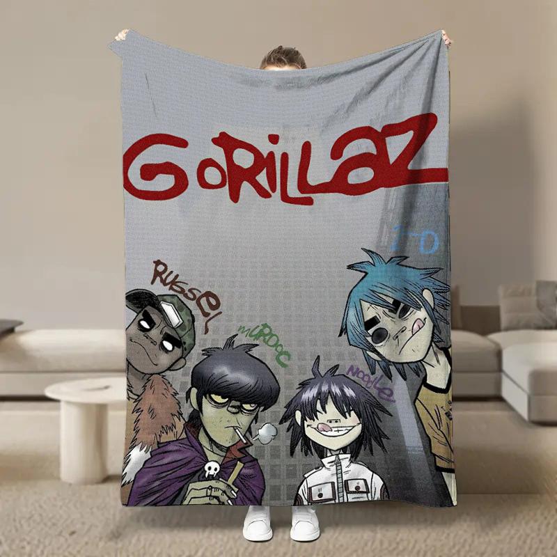 Виртуальная аниме рок-группа G-Gorillaz Мягкие одеяла, Сохраняющее тепло одеяло-плед, Удобное одеяло для пикника, Кровати, Дивана, Дома, Спальни