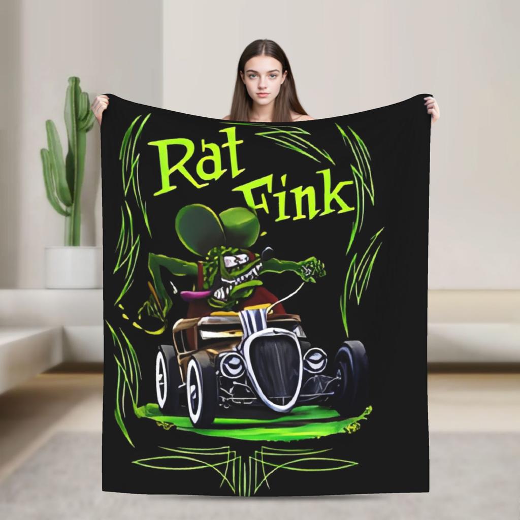 Индивидуальное Аниме Мультяшное одеяло Rat Fink Супер теплое Плед для кемпинга Плюшевый плед Новинка Покрывало для дивана и кровати Фланелевое покрывало Чехол для дивана-кровати