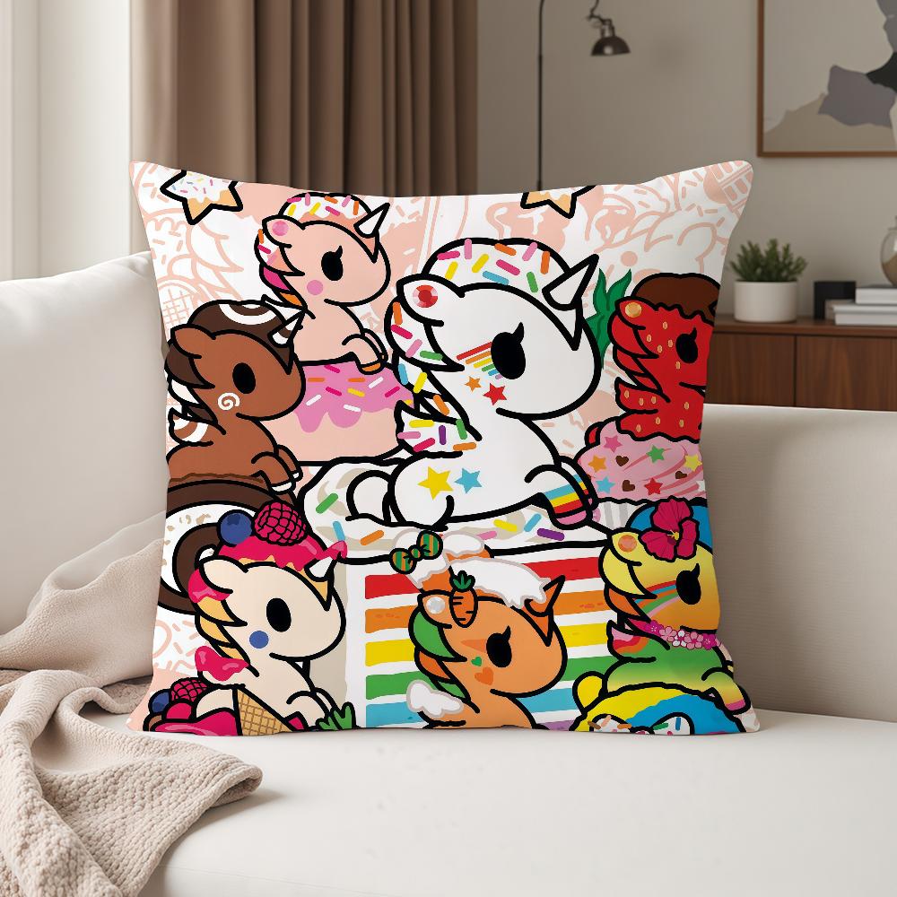 Trendy Brand Ttokidokis Cartoon Cute Pillow Case Suitable For Bedrooms Living Rooms Cars Home Decoration