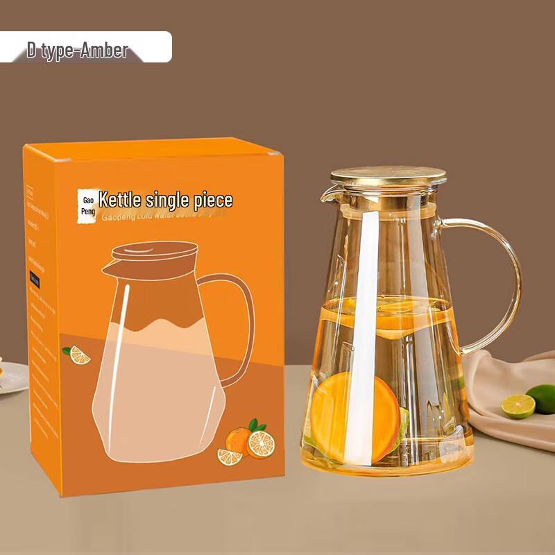 Стеклянный кувшин для воды из боросиликатного стекла с ручкой и крышкой