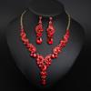 Luxury Women Rhinestone Pendant Chain Necklace Stud Earrings Wedding Jewelry Set