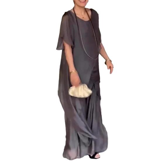 2 шт./компл. Женский повседневный наряд Топы с круглым вырезом и длинным рукавом, неровный подол, Комплект длинных брюк с эластичной талией, Однотонный наряд