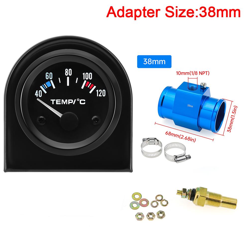 52mm Water Temperature Gauge 40-120℃ Water Temp Meter Indicator With NPT 1/8 Sensor Water Temperature Gauge Adapter (Option)