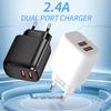 Двухпортовое USB-зарядное устройство 5V2.4A для мобильных телефонов - Европейский стандарт