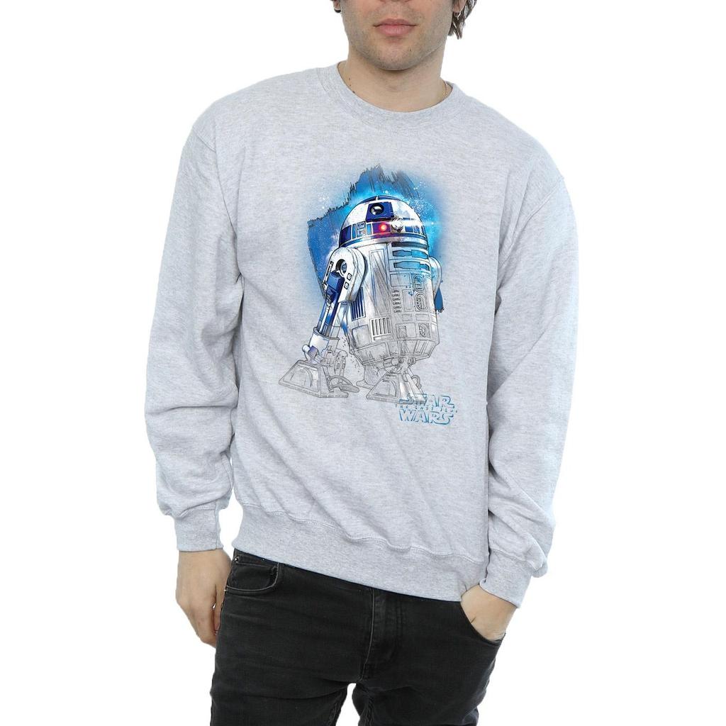 Star Wars Mens The Last Jedi R2-D2 Brushed Sweatshirt