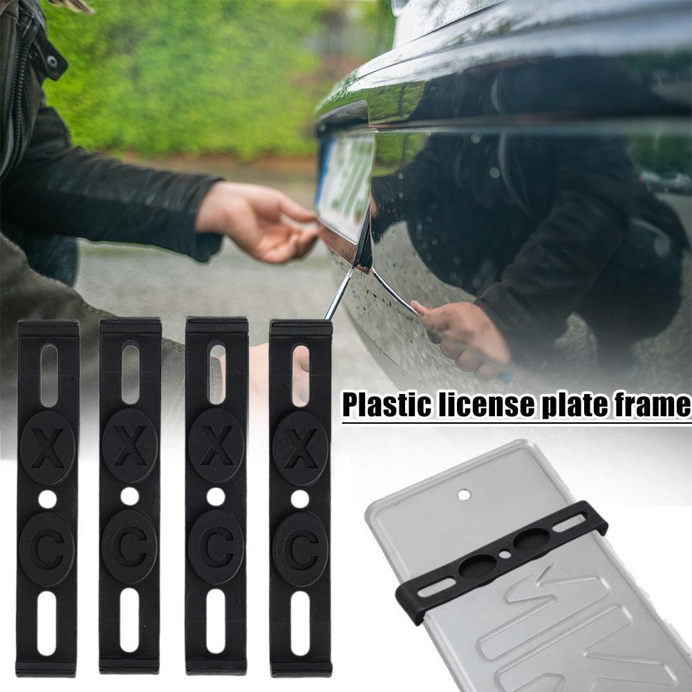 4PCS Frameless License Plate Holder Mount Weather-Proof Car Tag Frame For Front And Rear Car Tags Car Accessories