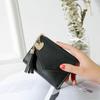 Элегантный розовый клатч-кошелек в корейском стиле с акцентом в виде сердца