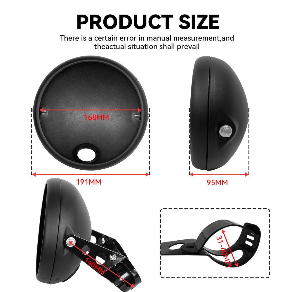 Универсальный корпус фары-ведра 7 дюймов 7 ДЮЙМОВ Крышка мотоциклетной фары для светодиодной фары Детали Корпус Регулируемый монтажный кронштейн