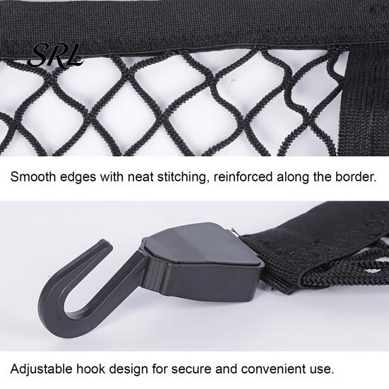 Universal Truck Bed Net Cargo Net, Organizer Stretchable Elastic Camping Gear with 4 Hooks for Pickup Bed, SUV Trunk Secure Netting