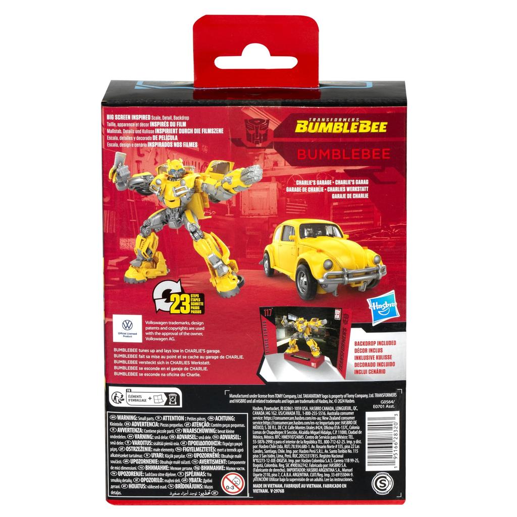 Transformers Toys Studio Series Deluxe Class Bumblebee 117 Bumblebee 4.5-inch Transforming Action Figure Ages 8+