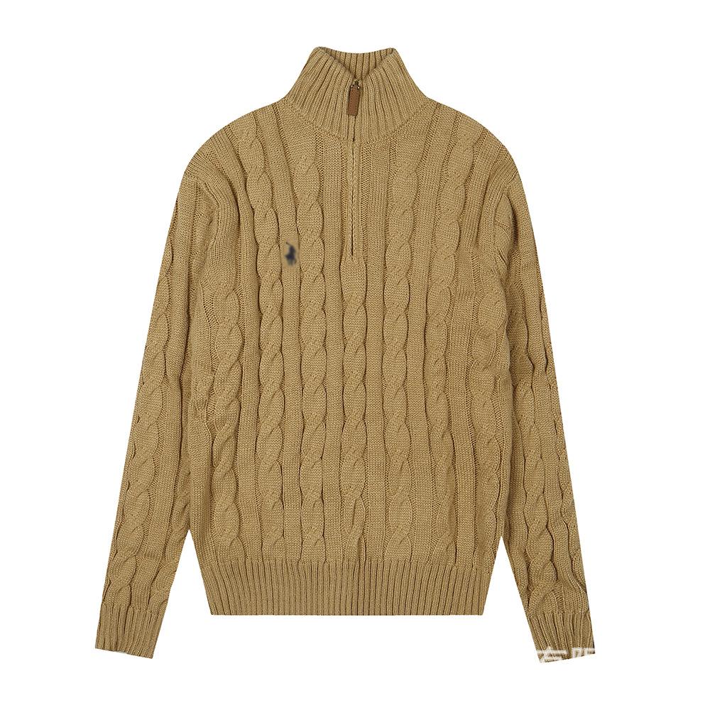 Ralph Women's Thick Knit Half Zip Stand Collar Sweater