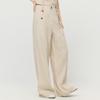 [Same as in the mall] Fashionable workwear style high waist hanging wide leg pants Spring and Autumn style simple basic linen casual pants