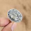 Подарок на день рождения для нее Натуральный лунный камень Кольцо-обещание Регулируемое Серебро 925 пробы