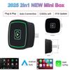 2025 НОВЫЙ беспроводной адаптер CarPlay 2-в-1 Android Auto Smart Mini AI Box WIFI BT Автоматическое подключение с индикатором автоаксессуары