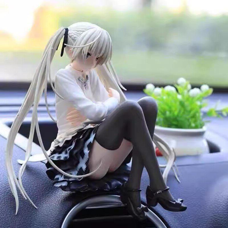 New Cute Anime Figure Kasugano Sora Yukino Girl Statue Car Dashboard Ornament PC Case Desktop Decor Model Doll Collectible Model Gift for Anime Fans