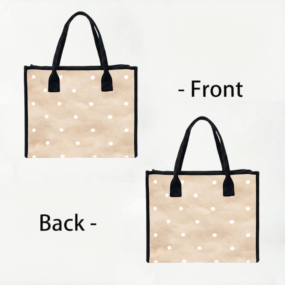 Polka Dot Tote Bag Large Capacity Fashion Handbag for Daily Commute