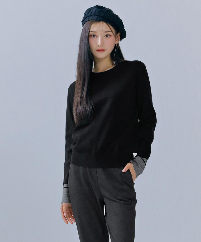 CHASECULT Women'S Color-Block Sleeve Round Sweater-Cfrg5261C03