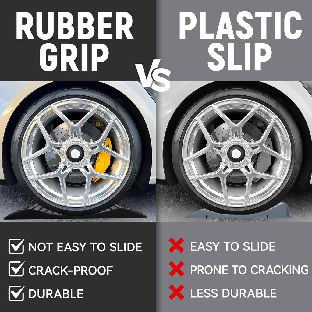 Пандусы для защиты шин, комплект из 4 штук, 60000 фунтов, сверхпрочная нескользящая резина, легко переносить