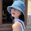 Vintage Denim Bucket Hat Solid Color Fisherman Cap Fashion Pocket Sun Hats Men Women