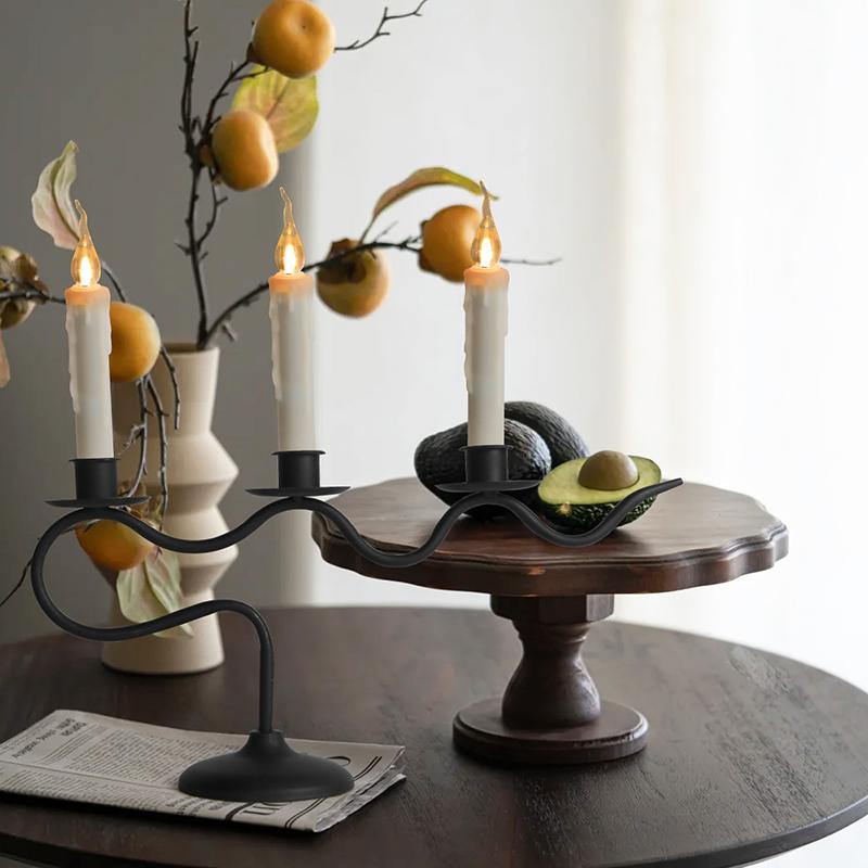 1 шт., украшение для столовой, подсвечник для ужина при свечах, железный арт-подсвечник для вечеринки, свадьбы, волнистый подсвечник в европейском стиле с тремя отверстиями