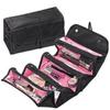 Roll Cosmetics Organizer Makeup Bag Foldable Hanging Toiletries Pockets Compartment Travel Kit