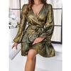 Women's Sexy V-neck Tie Bubble Sleeve Dresses