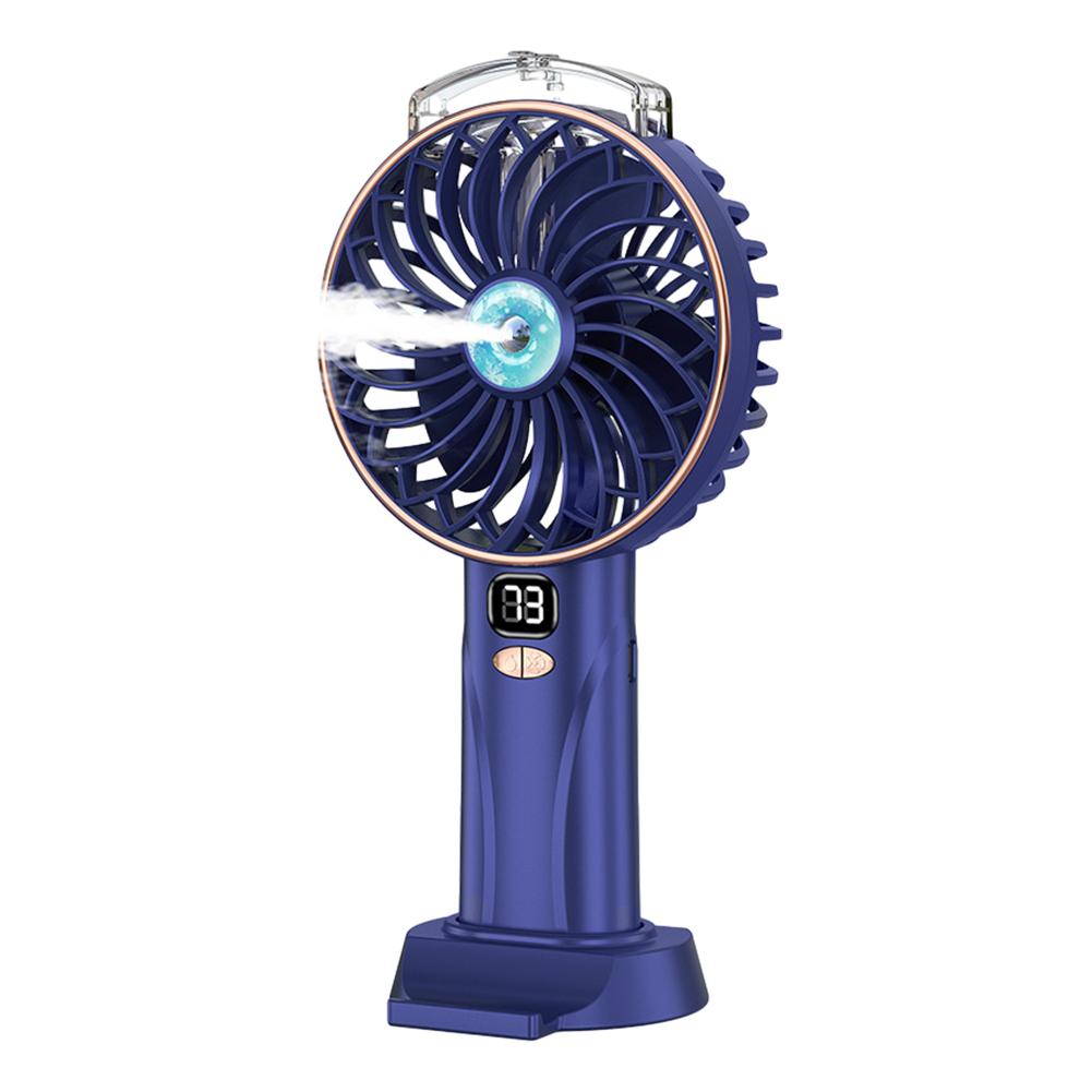 Digital Display Cooling Electric Fan USB Rechargeable Spray Handheld Fan 4000mAh Small Humidifying Fan for Travel Office Outdoor