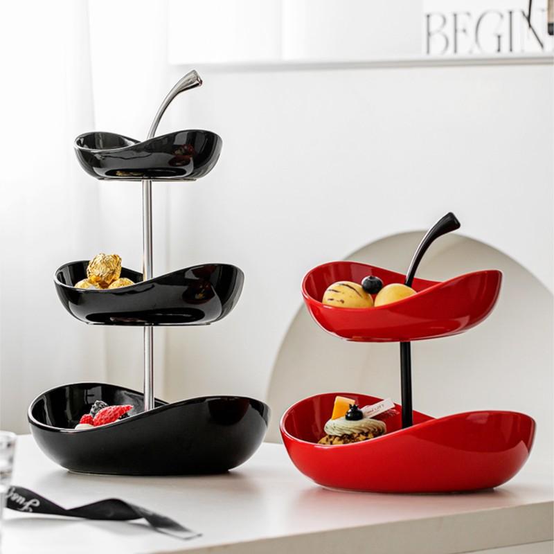 MOMO Fruit Plate Home Living Room Coffee Table Ornaments Candy Dish Placed Snack Tray Multi-layer High-grade Fruit Plate