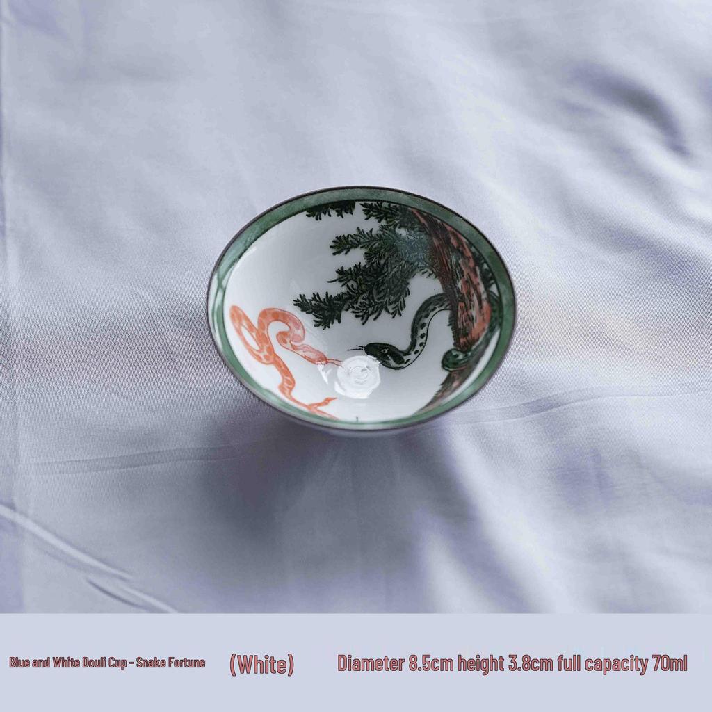 Двухцветная сине-белая фарфоровая чашка доули - Керамическая чашка мастера кунг-фу, Японская дегустационная чаша, Одинарная чайная чашка.