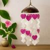 Wind Chime Coconut and Capiz Pink White 35cm