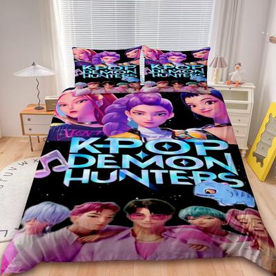 Saja Boys 3 шт. Комплект пододеяльника K-pop D-Demon H-Hunters Комплект постельного белья Чехол на одеяло Подростки Дети Подарки Декор спальни