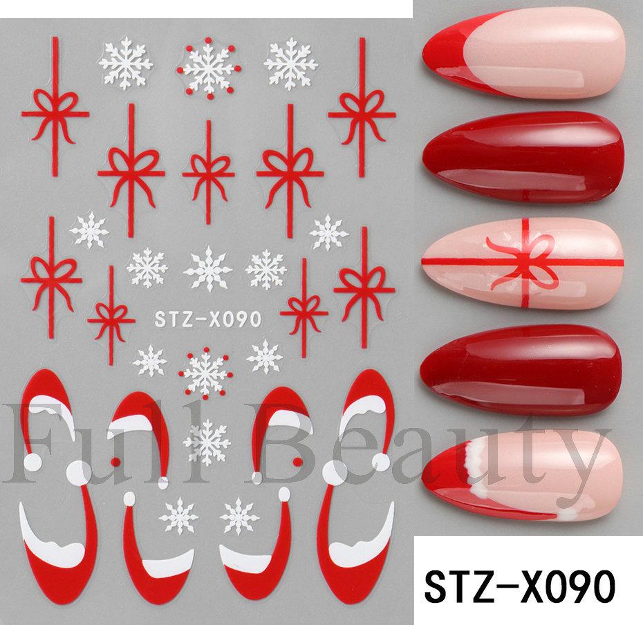Nail Art Stickers Ins Valentine's Day Love French Bow Striped Adhesive Nail Stickers