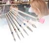 7pcs Tungsten Carbide Nail Bits Manicure Grinding Nail Drill Bits Set with Cleaning Brush Bit Transparent Storage Box