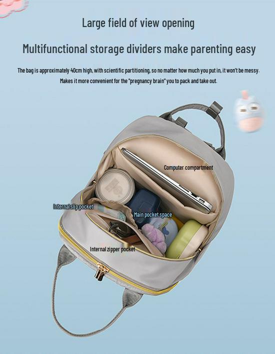 Рюкзак-мумия высокого класса: Просторная детская сумка с термоизолированным отделением для молока для удобных прогулок