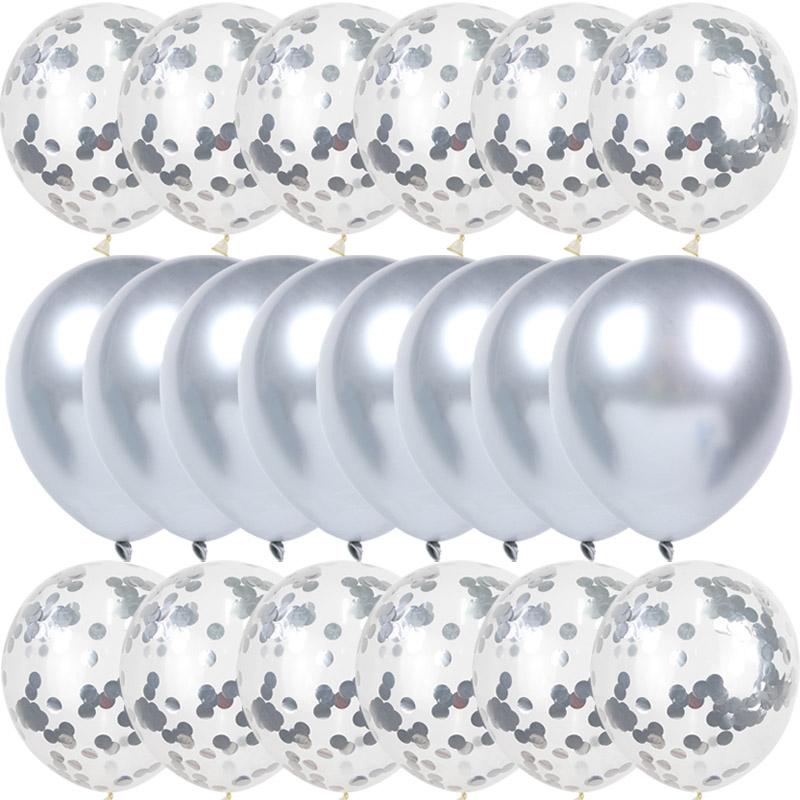 14/20 шт. Мульти конфетти Сердце Звезда Фольгированные шары Baby Shower С Днем Рождения Вечеринка Гелиевые шары Свадебные Годовщины Декор Globos