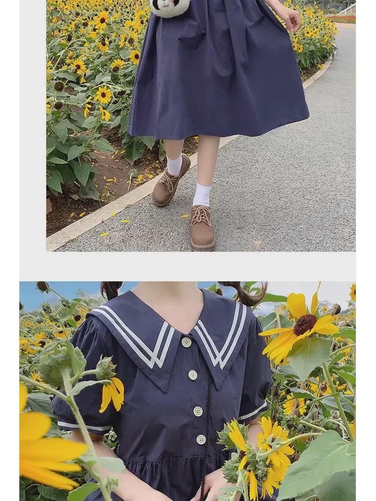 Летнее платье с кукольным воротником для девочек - Юбка для подростков