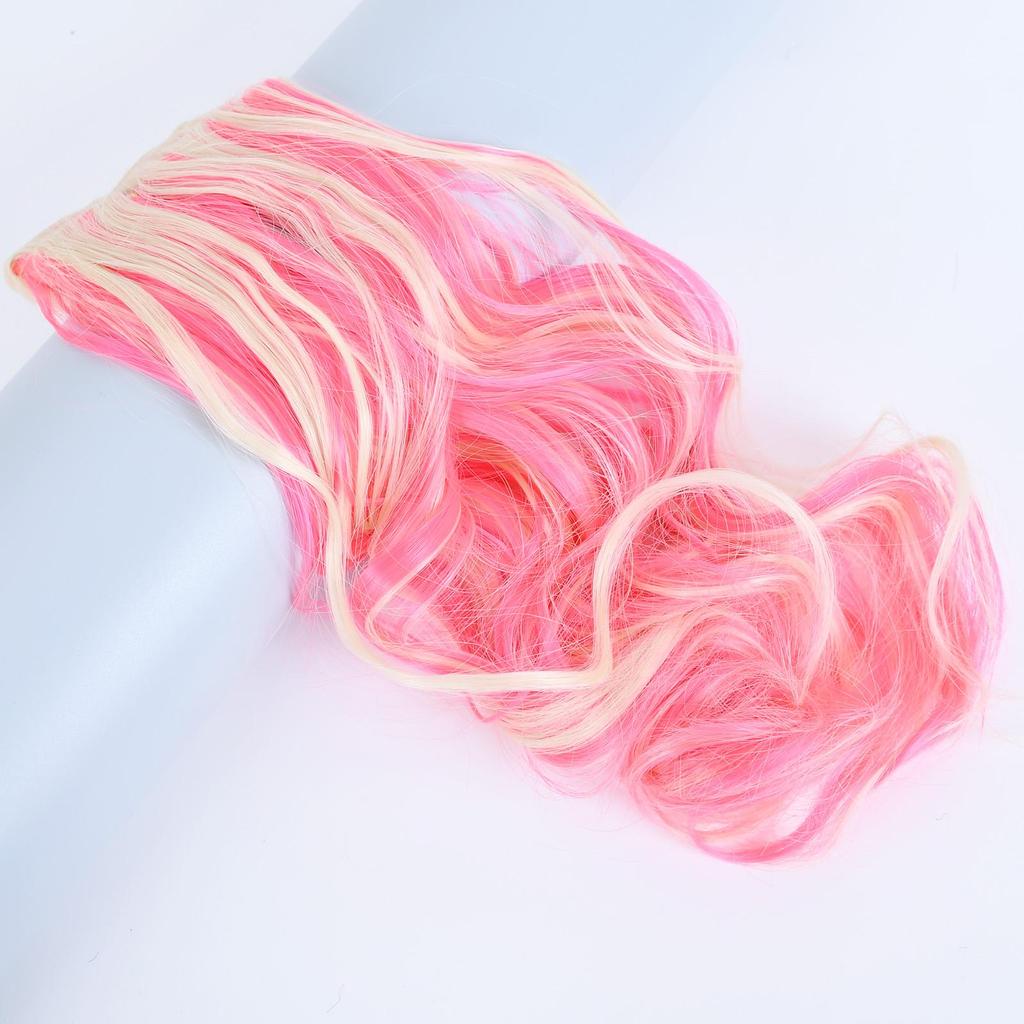 Выделенные волосы цвета пианино, накладные волосы, одна часть с 5 клипсами, длинные волнистые волосы, коричневые, красные, синие, разноцветные волосы