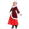 Детский Девочки Санта Клаус Рождественское Красное Платье Пояс Шляпа Набор Детские Рождественские Новогодние Косплей Костюмы Выступление в Детском Саду Ролевая Игра Наряд